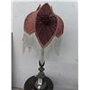 Image 1 : Ornate Cast Table Lamp With Boudoir Shade, Stick Lamp