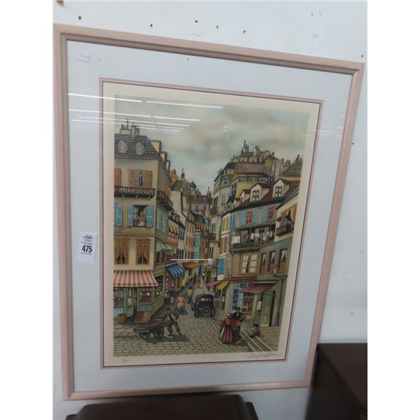 Framed French City Scape 41/300  Artist Signed