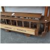 Image 1 : Penguin Express Carved Wood Trolly Car  14"D  X  18"H  X  4'L