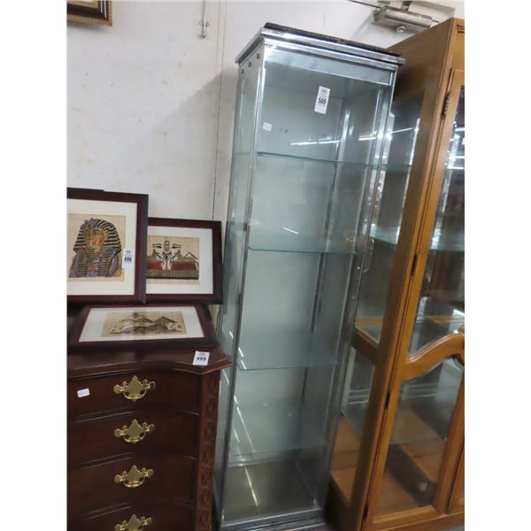 Contemporary Chrome/Glass Full Vision Curio