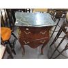 Image 1 : Burl Queen Anne Cast Trim Marble Top Hall Cabinet