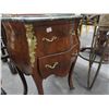 Image 2 : Burl Queen Anne Cast Trim Marble Top Hall Cabinet
