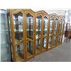 Image 1 : 4-Oak Full Carved Curio - 4 X $