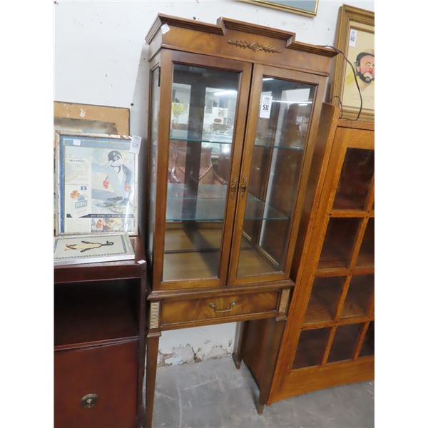 Burl footed Curio Cabinet