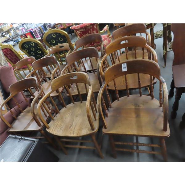Carved Oak Spindleback Chairs - 10