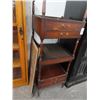 Image 1 : Mahogany w/Leather Inlay Rolling End Tables -Pair - One Needs Leg Repair