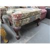 Image 2 : Floral Padded Mahogany Ball In Claw Wing Back Chairs - Pair