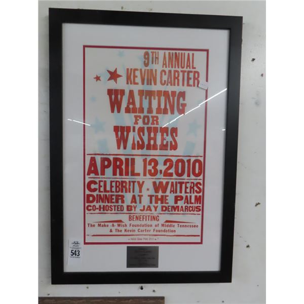 Kevin Carter Waiting for Wishes Framed Tribute