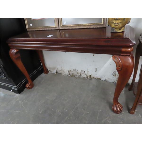 Carved Mahogany Claw Foot Hall Table