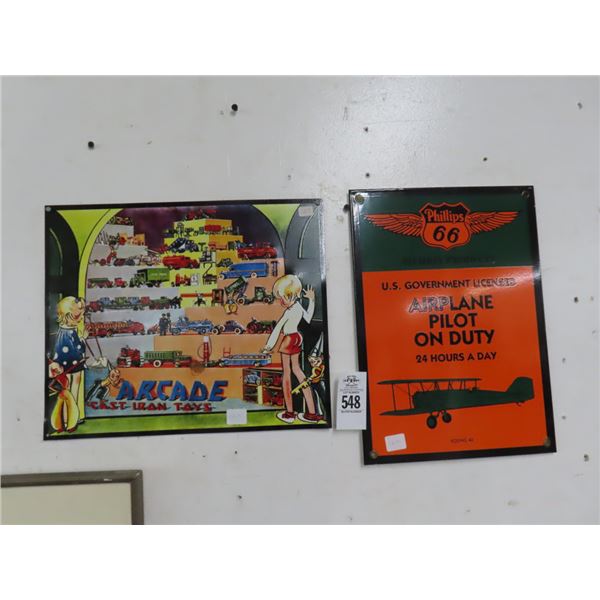Arcade/Phillips 66 Airline Wall Tins - 2