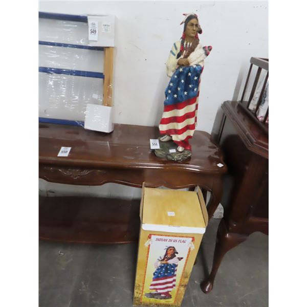 Indian In US Flag  2'  Statuary