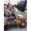 Image 2 : Mahogany Torchier Lamp Table, Floral Motif Maple Round Stool, Child Rocker