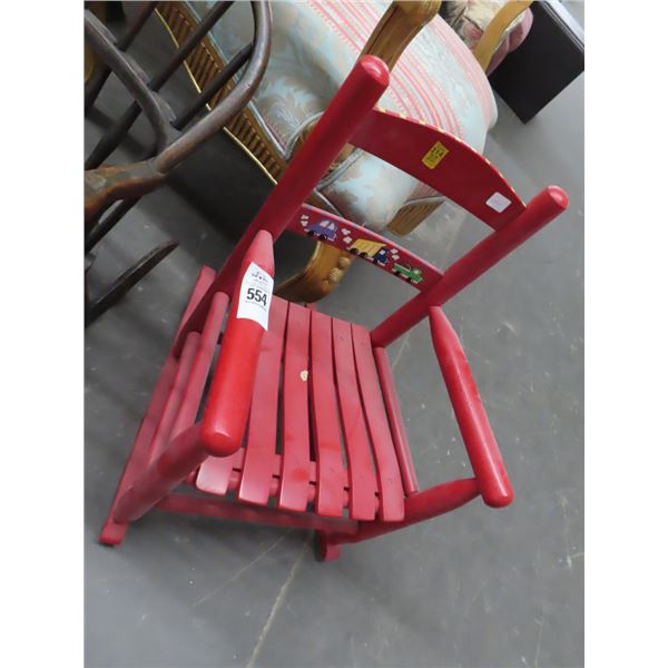 Red Painted Child Rocker