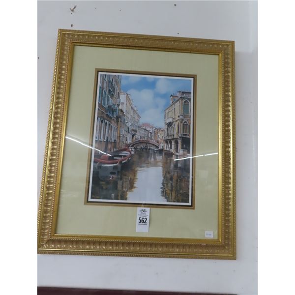 Framed Venice Canal Scene Artist Signed/Numbered