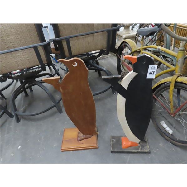 Penguin Waiter Wood Statuaries - 2