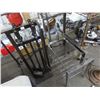 Image 1 : Fireplace Poker Set w/Rack, Chrome Magazine Rack