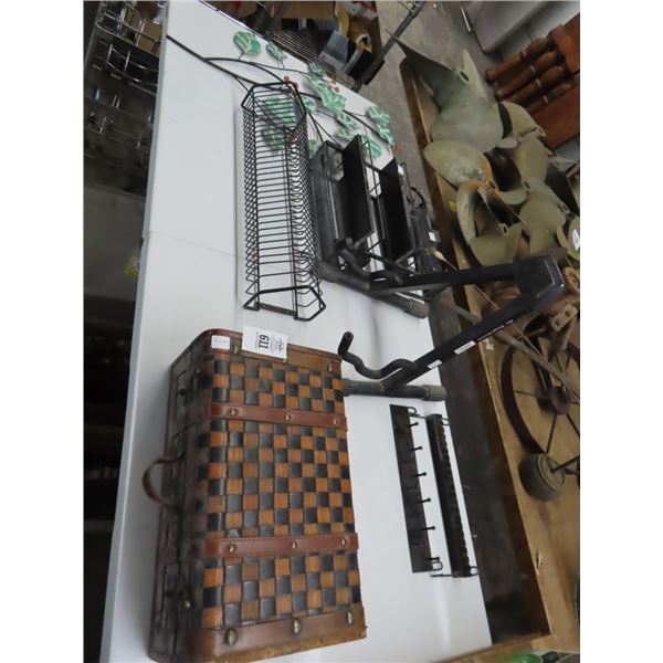 Storage Trunk, CD/Makeup Racks, Guitar Stand, Metal Wall Art