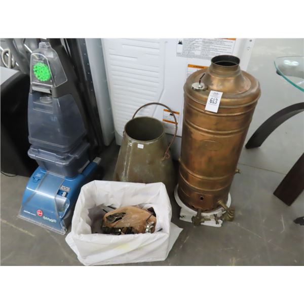 Copper Water Heater w/Spigots, Bucket, Magnetic Hooks