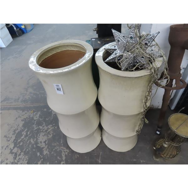 Large Glazed Vases, Hanging Star