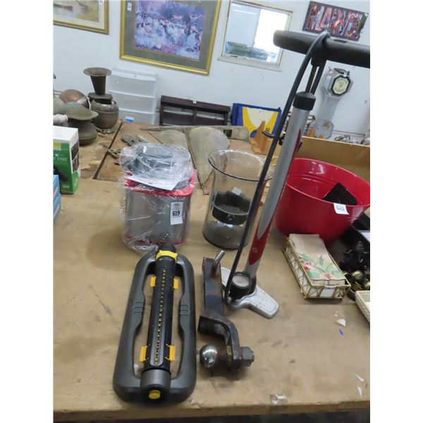 Ice Cream Maker, Hitch Sleeve, Bike Pump, Sprinkler, Vase