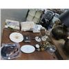 Image 2 : Norman Rockwell/Other Collector Plates, Linens, Vanity Mirror, Figural Lamp,