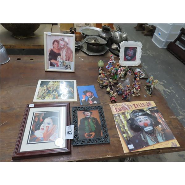 Emmett Kelly Autographed Photo, Calendar, Figurines