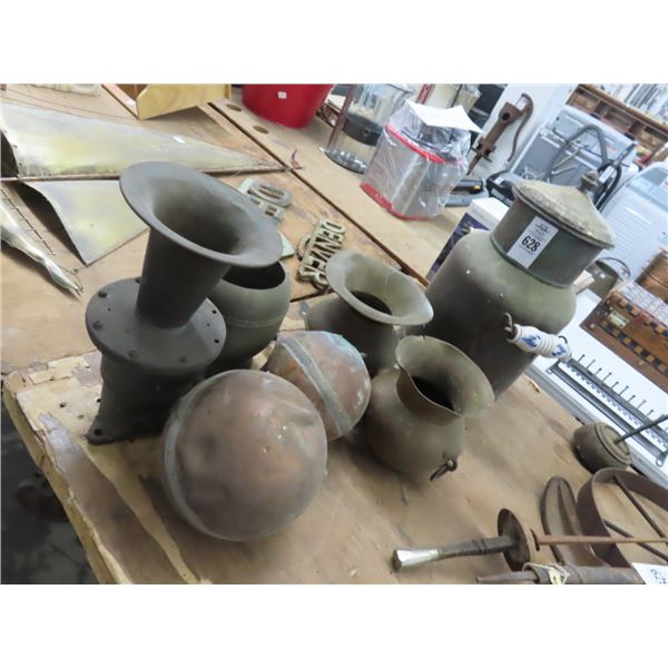 Brass/Copper Spittoons, Buoys, Urn