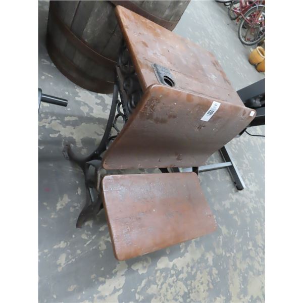 Cast/Mahogany Vintage Student Desk