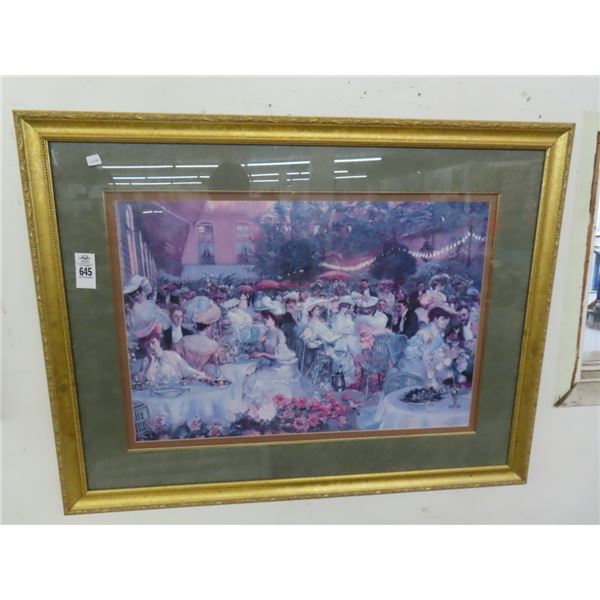 Framed Art Provincial, Dinner Party Artist Signed