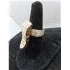 Image 2 : Custom 14K Diamond "Tongue" Ring w/62 Round Cut Diamonds Bead Set 25.7 g