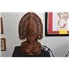 Image 2 : HAND CARVED WOODEN BUST OF A BALINESE FEMALE WARRIOR OR GODDESS