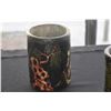 Image 2 : ANTIQUE CHINESE BLACK LACQUER BRUSH POTS & 1 BRUSH (3 PCS)
