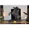 Image 1 : JAPANESE SCULPTURE, SAMURAI WARRIOR ON HORSEBACK (25" X 28")