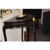 Image 4 : CHINESE BLACK LACQUERED DEMI-LUNE WOOD TABLE (31" X 20" X 35 1/2")