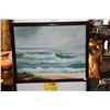 Image 1 : FRAMED OIL ON CANVAS, SEASCAPE BY JULIE GREGORY (21" X 16 1/2")