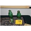 Image 1 : ANTIQUE CHINEE PORCELAIN PARROT INCENSE HOLDERS (2 PCS)