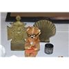 Image 2 : MIXED LOT: LIMOGE EGG, GLASS BIRDS, WIND UP MAX CARL KNITTING BEAR, BOOK ENDS, ETC. (12 PCS)