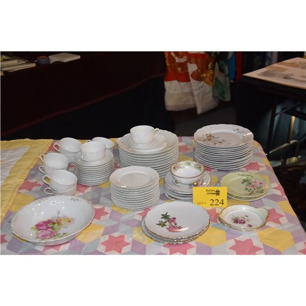 COLLECTION OF PORCELAIN PLATES, CUPS & BOWLS (HAVILAND, AUSTRIA, BAVERIA, NIPPON, ETC.) (73 PCS)
