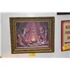 Image 1 : FRAMED LOREN TWO-BULLS PAINTING ON ART BOARD (25 1/2" X 21 1/2")