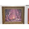 Image 2 : FRAMED LOREN TWO-BULLS PAINTING ON ART BOARD (25 1/2" X 21 1/2")