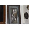 Image 2 : FRAMED SHANE LAMB ARTIST MATTED SIGNED PRINT, PUFFINS, W/COIN (18" X 31")