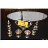 Image 1 : STERLING SILVER SALT & PEPPERS, SPOON, TOOTH PICK HOLDERS & GLASS & STERLING BOWL (8 PCS)