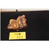 Image 1 : CHINESE STONE CARVING OF LIPO (POET) IN REPOSE ON STAND (5 1/2" X 4")