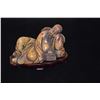 Image 2 : CHINESE STONE CARVING OF LIPO (POET) IN REPOSE ON STAND (5 1/2" X 4")