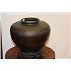 Image 2 : JAPANESE BRONZE VASE W/STAND (9")