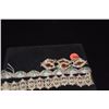 Image 1 : STERLING SILVER BURMESE JADE BRACELET (41 GTW) & 2 UNMARK