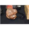 Image 3 : WOOD CARVED STATUARY & CHINESE HAT (3 PCS)