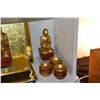 Image 2 : COLLECTION OF LACQUER BOWLS & TRAYS & BURMESE GILT WOOD MONKS (19 PCS)
