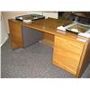 Image 1 : Oak Double Pedestal Executive Desk
