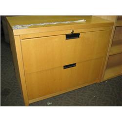 Ash Maple 2 Drawer Lateral File Cabinet